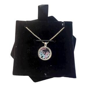 Mint & Lily Floating Locket Necklace with Crystal Accents NIB